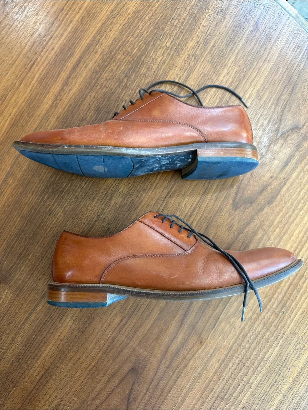 Aston Grey Men's Brown Leather Derby Shoes Size 10